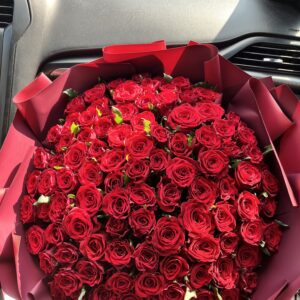 101 червона троянда 50 см